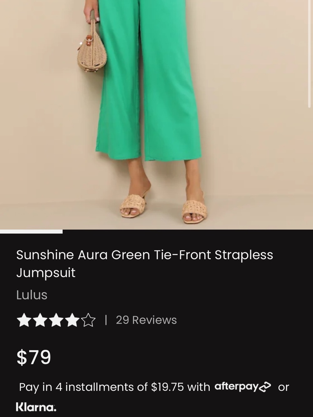 Lulus Sunshine Aura Green Tie-front Strapless Jumpsuit - Size M - Picture 8 of 9